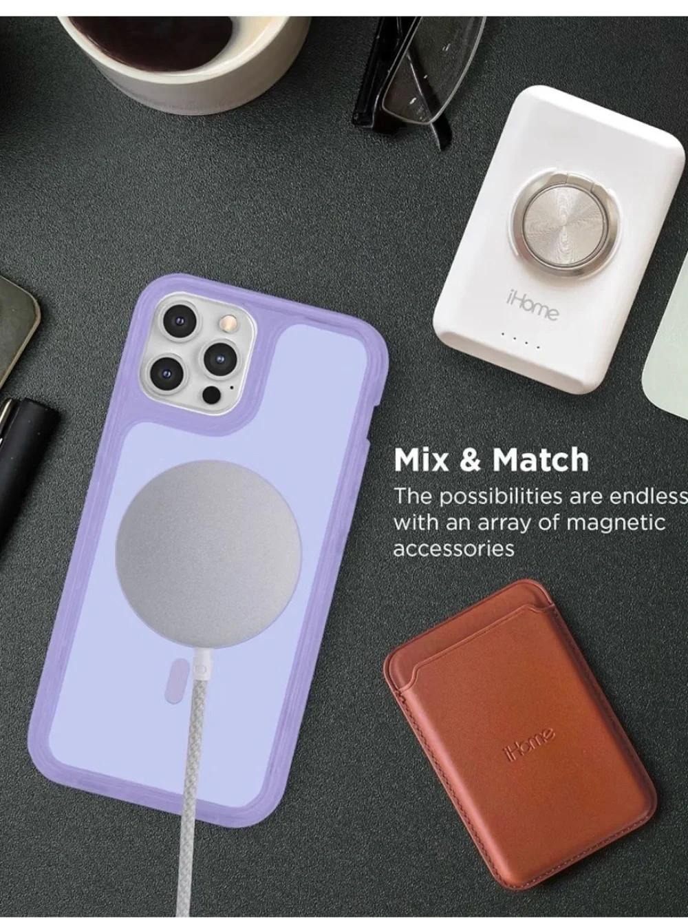 Purple Hardshell Silicone Phone Case with Camera Protector